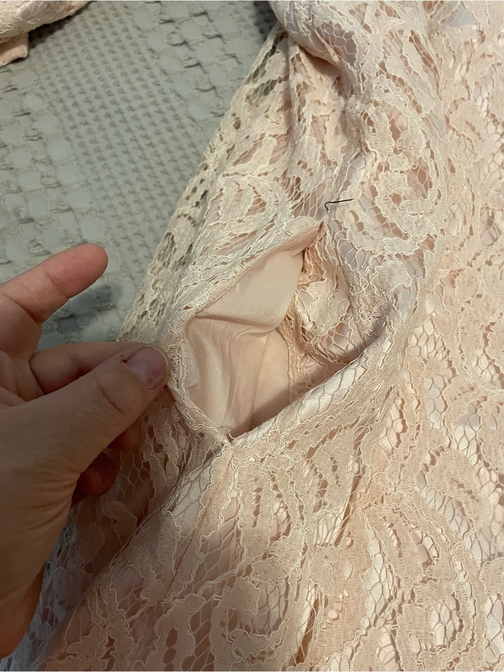 Adrianna Papell vintage Pale Blush Lace Coat Dress - Picture 7 of 8